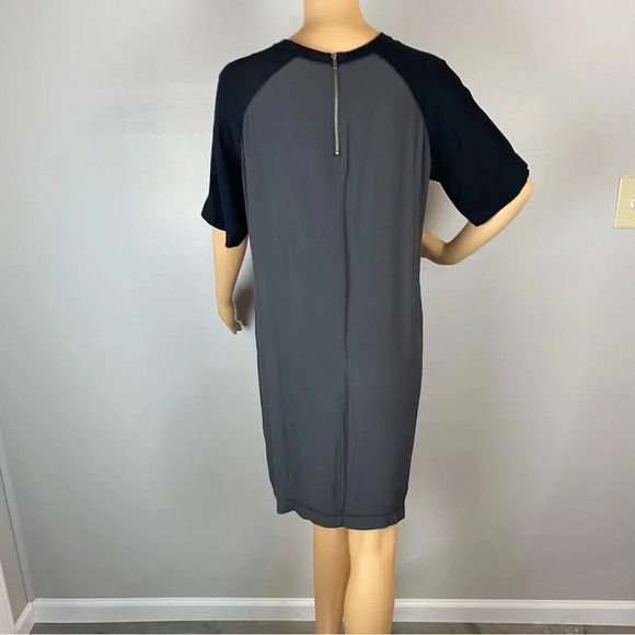Madewell Womens Small Gray Black Colorblock Short Sleeve Shift Dress - Picture 3 of 8